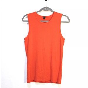 J Crew Sleeveless Red Orange Top Ribbed Tank